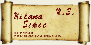 Milana Šipić vizit kartica